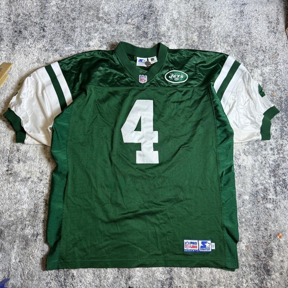 Vintage 1998 Starter NFL New York Jets Jersey #4 Green White Mens Size 52 XL